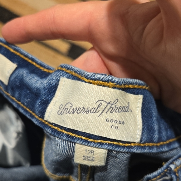 Universal Thread 90s Baggy Blue Denim Jeans, 12 R, Cuffed Hem, VGUC - Picture 3 of 7